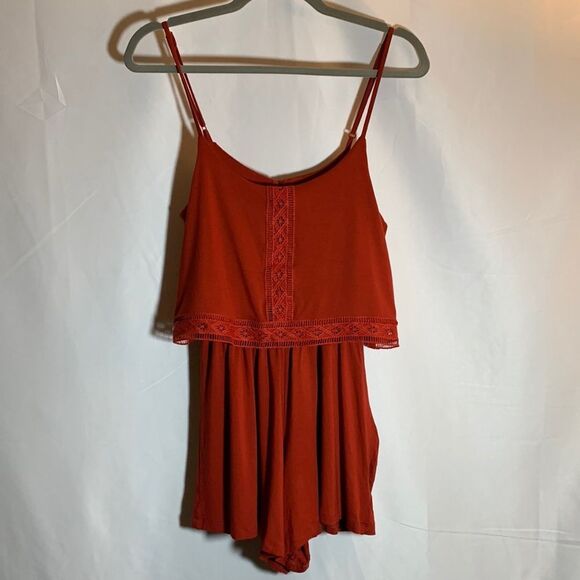 Topshop Burnt Orange Boho Romper NWT - Picture 1 of 10